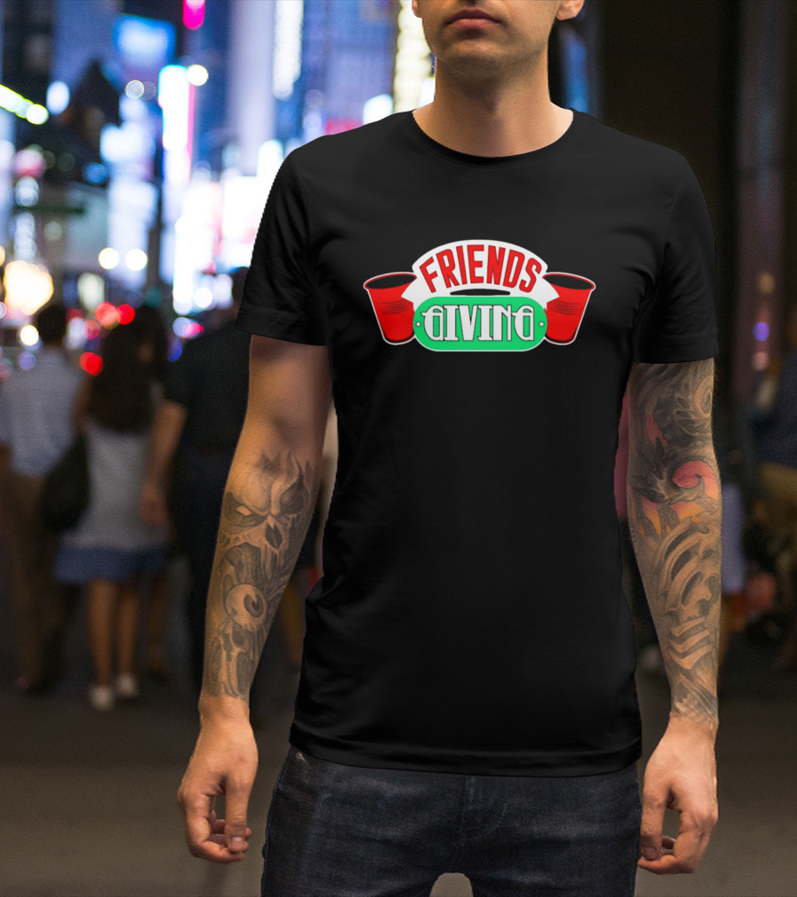 Friends Giving Red Solo Cup Party Thanksgiving Celebration T-Shirt