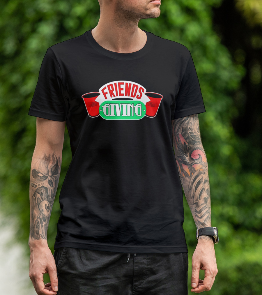 Friends Giving Red Solo Cup Party Thanksgiving Celebration T-Shirt