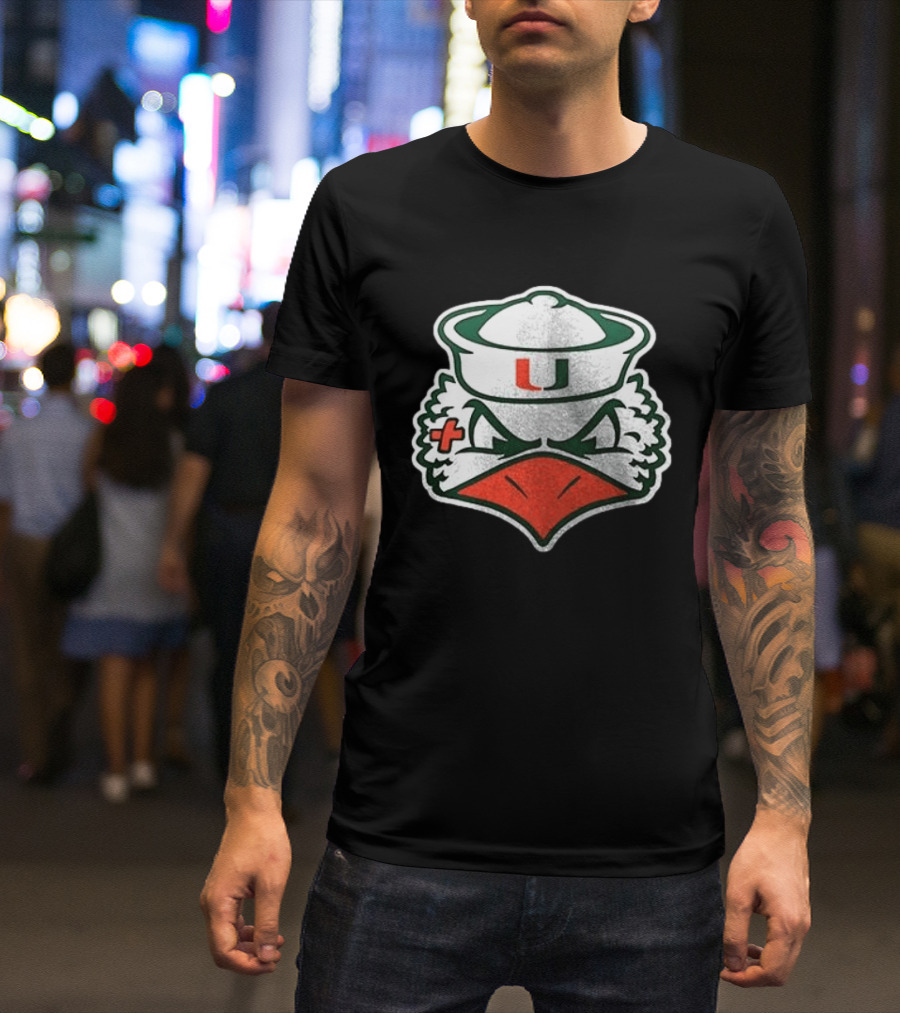Miami Hurricanes Sebastian The Ibis Mascot U T-Shirt