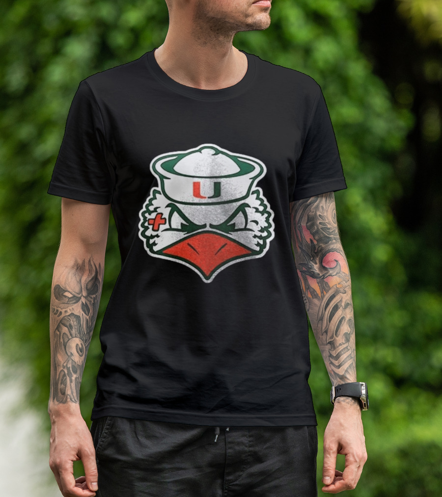 Miami Hurricanes Sebastian The Ibis Mascot U T-Shirt