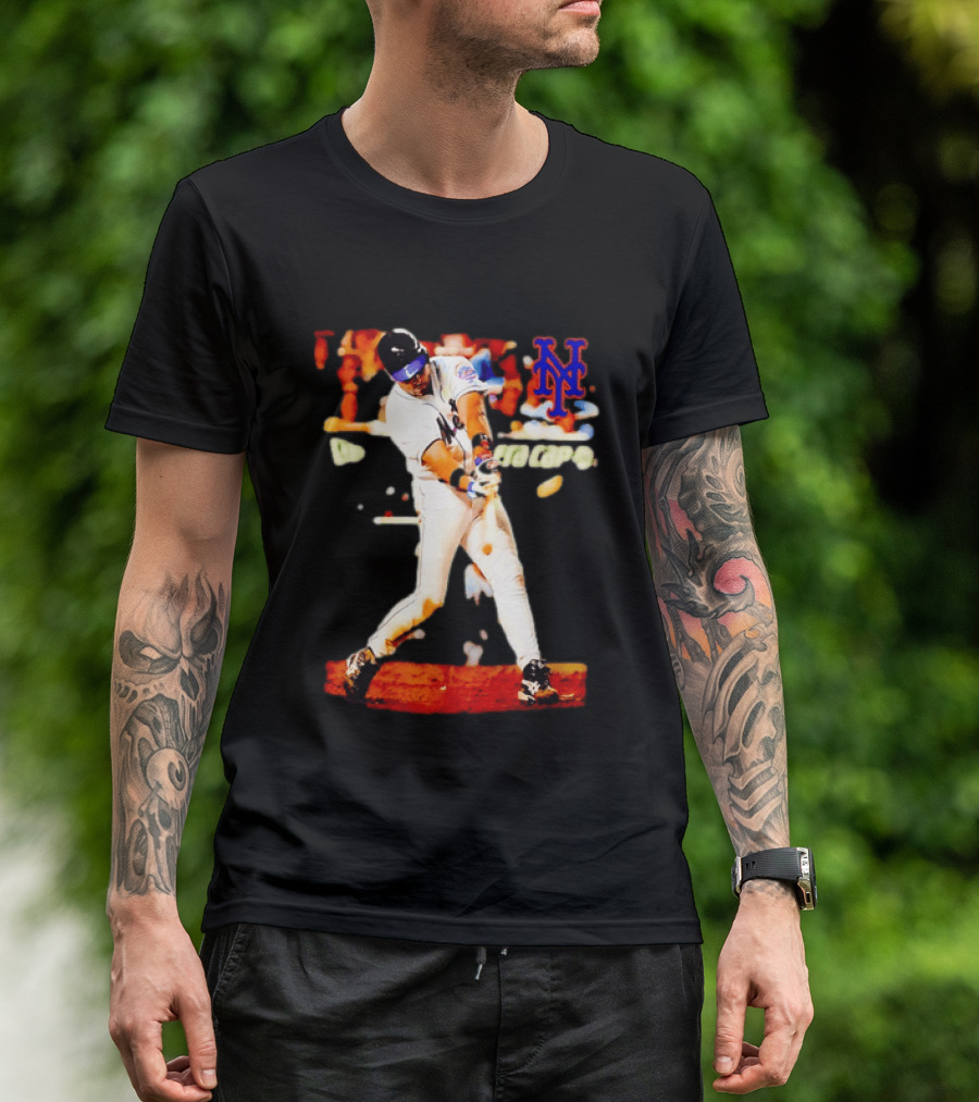 Mike Piazza New York Mets Batting Action MLB Player Swing T-Shirt