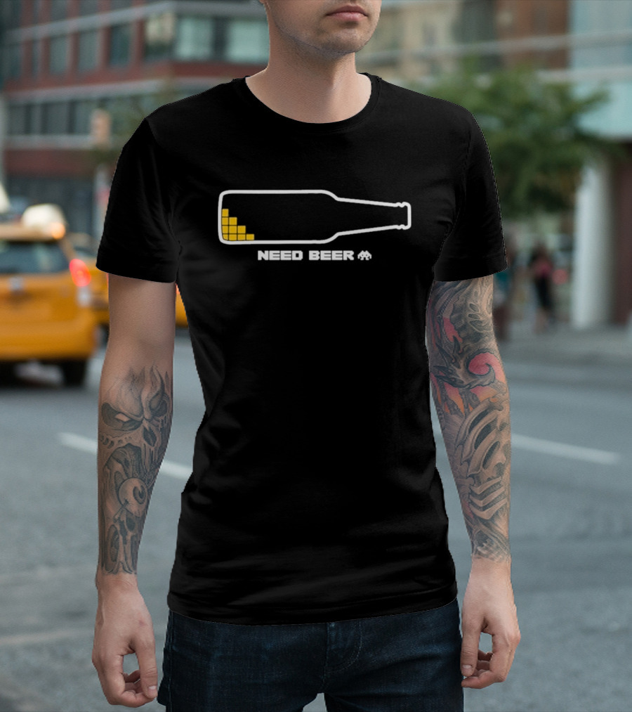 Need Beer Bottle Pixel T-Shirt