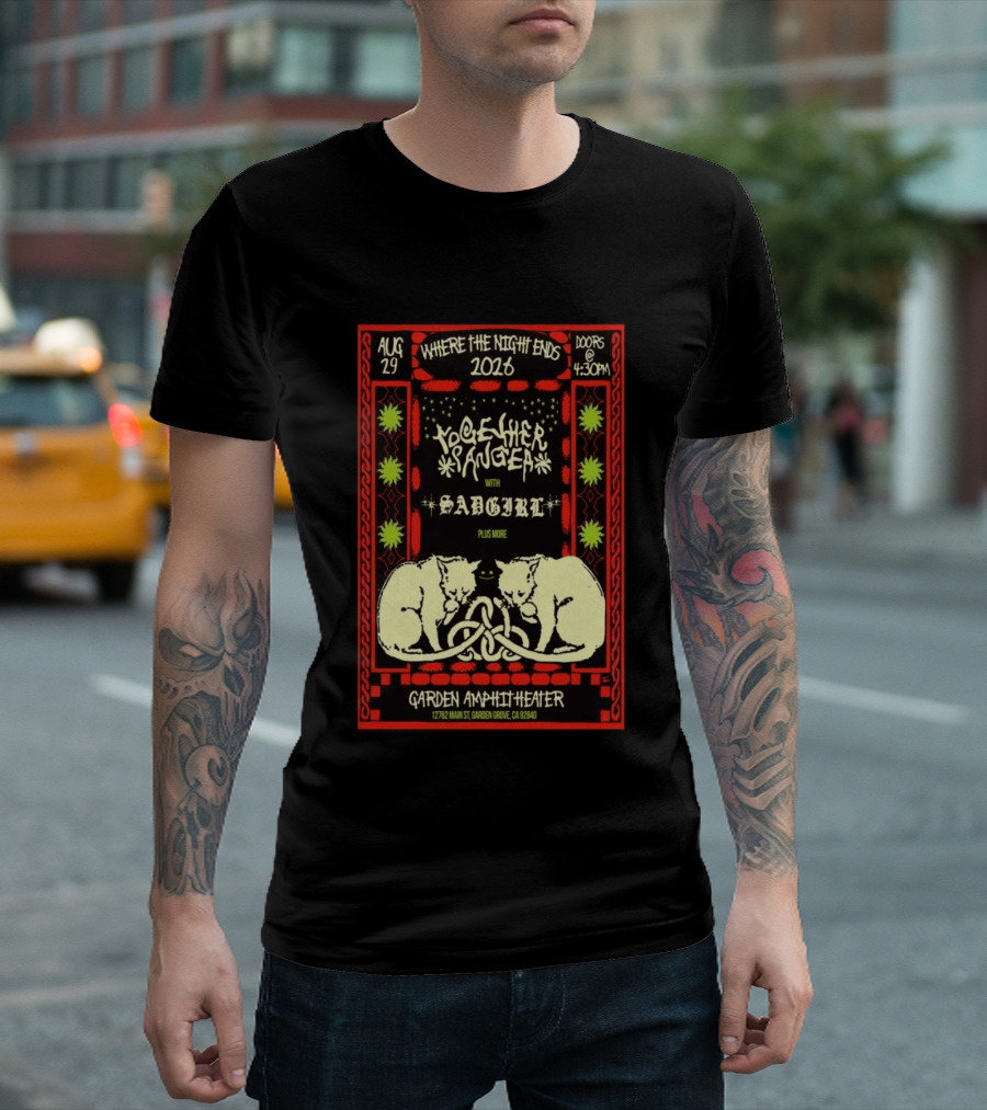 Together Sanguis Garden Amphitheater Concert August 29 2026 Featuring Sadgirl Where The Night Ends T-Shirt