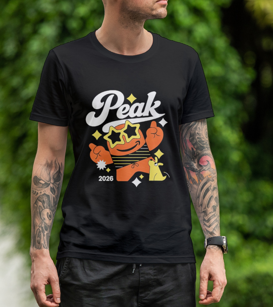 Peak 2026 Star Sunglasses Cartoon T-Shirt
