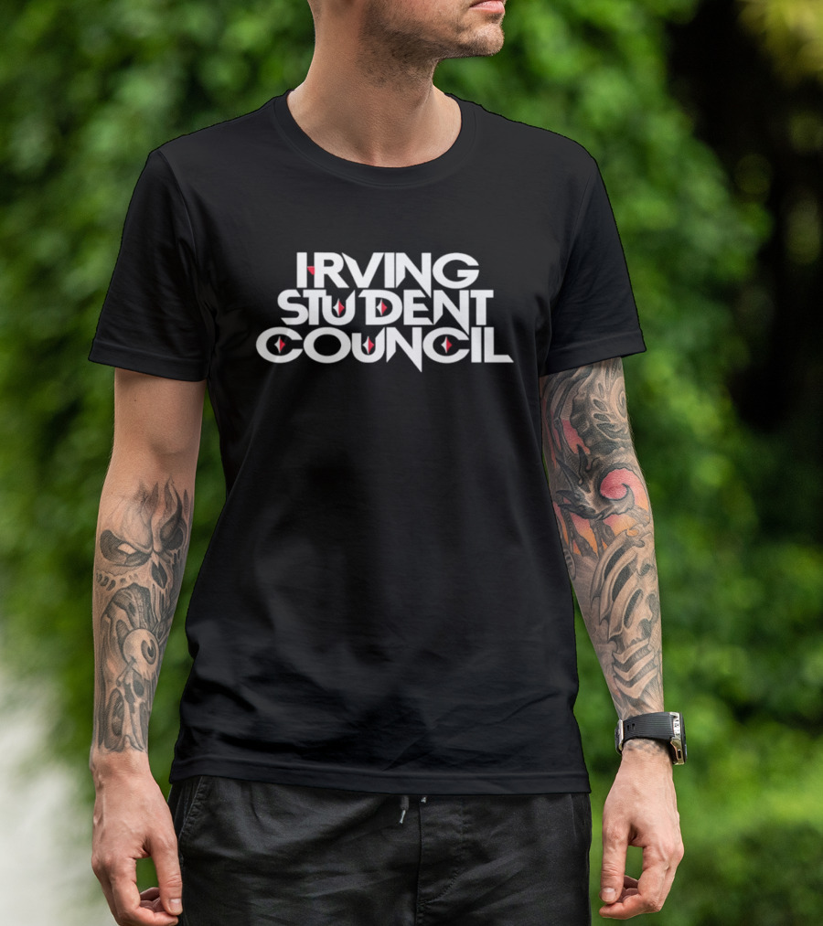 Irving Student Council Text With Red Diamond Accents T-Shirt