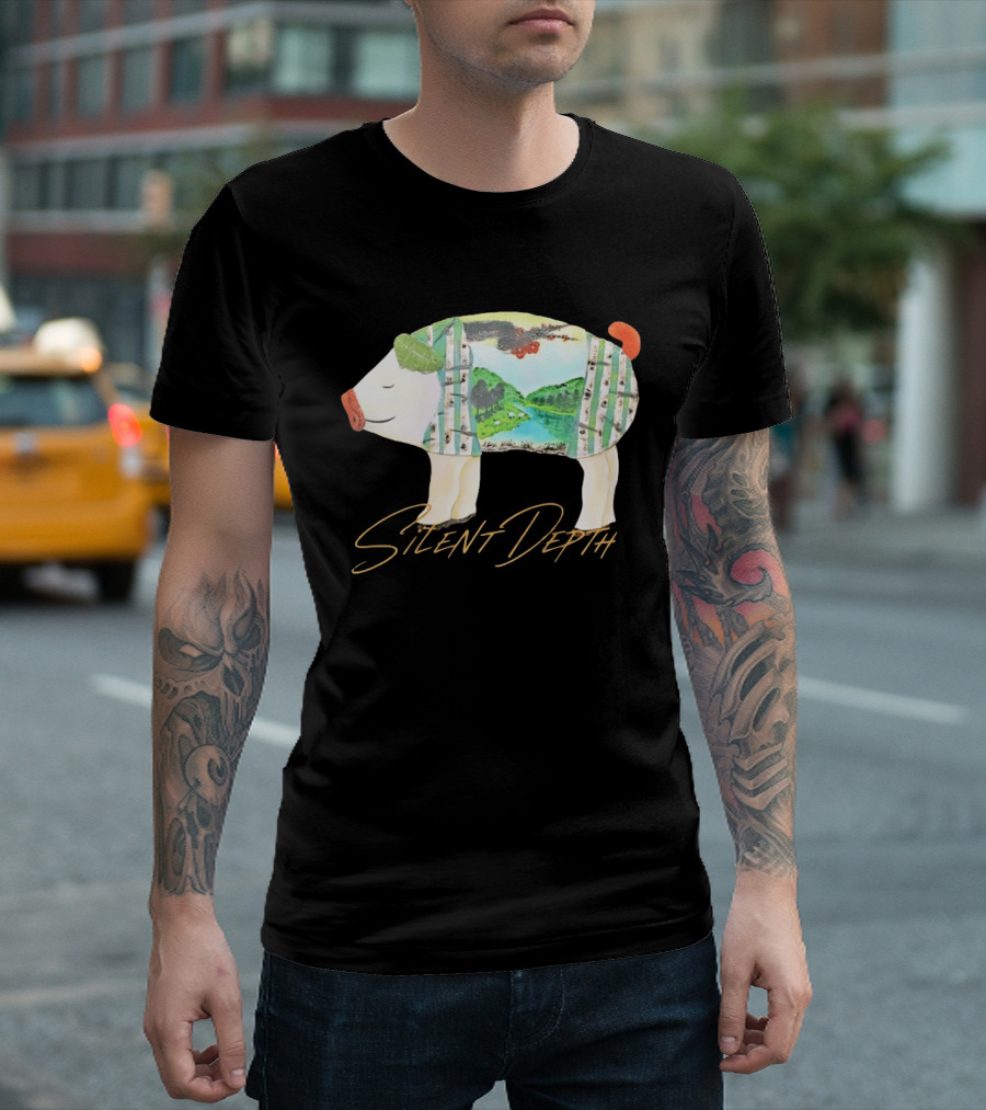Silent Depth Pig Landscape Nature T-Shirt