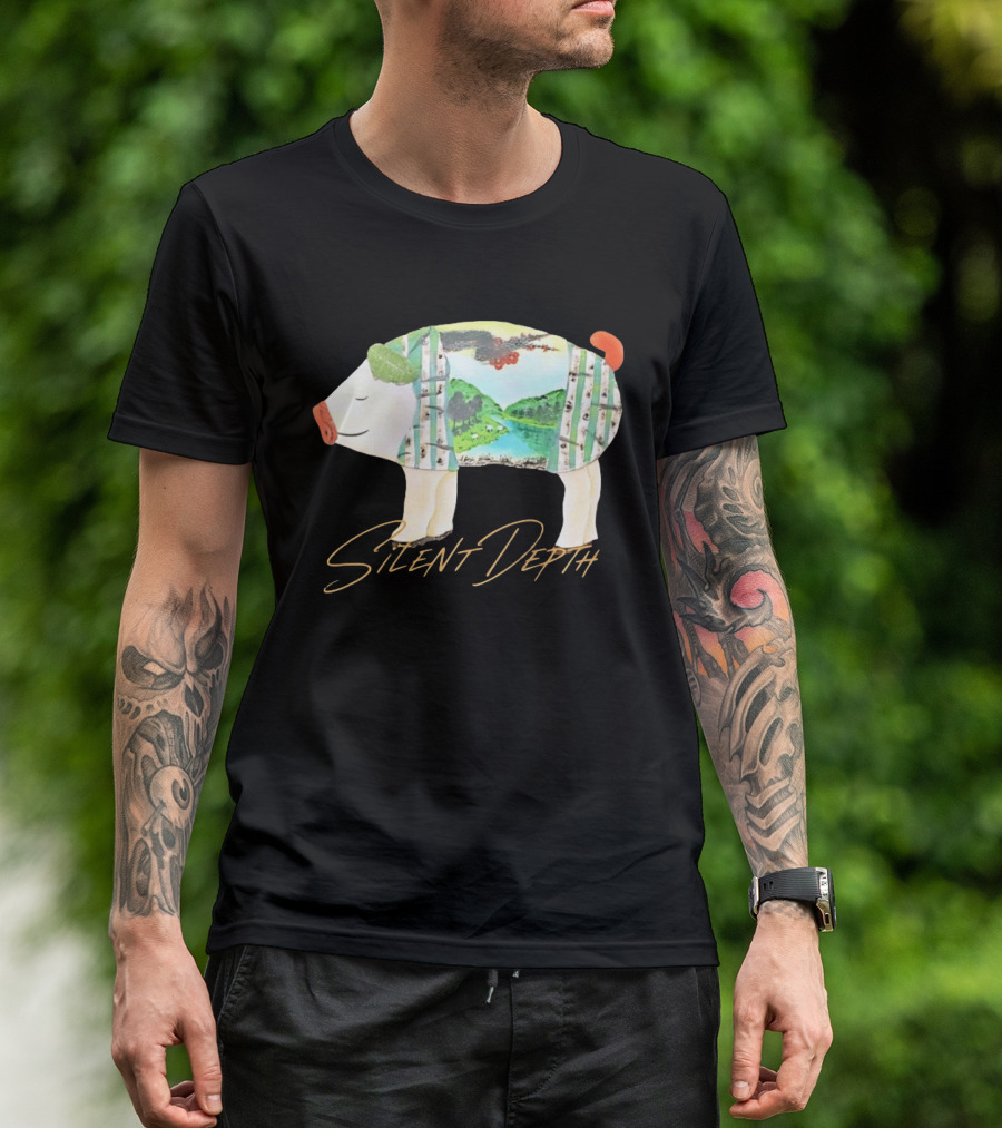 Silent Depth Pig Landscape Nature T-Shirt
