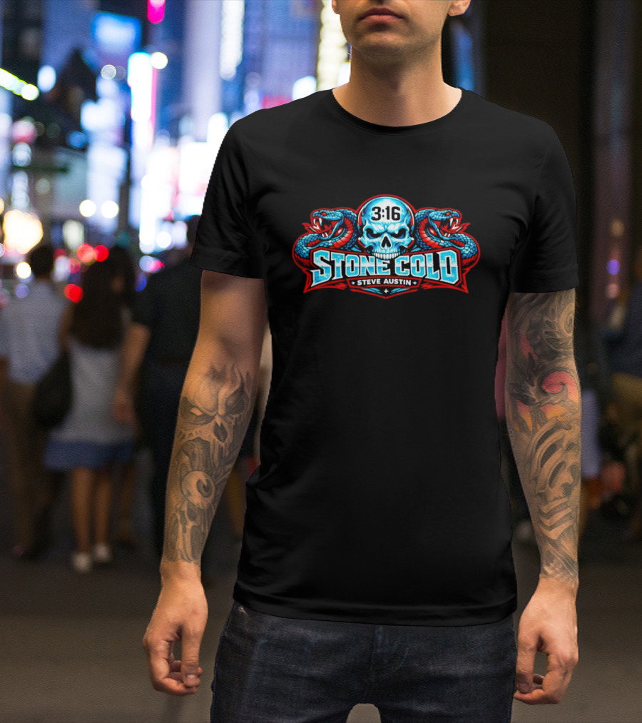 Stone Cold Steve Austin 3 16 Skull With Snakes T-Shirt