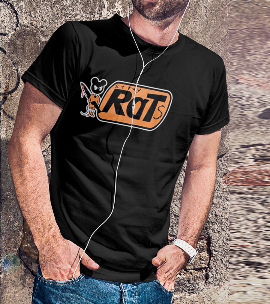 Stray Rats Bold Lettering With Cartoon T-Shirt