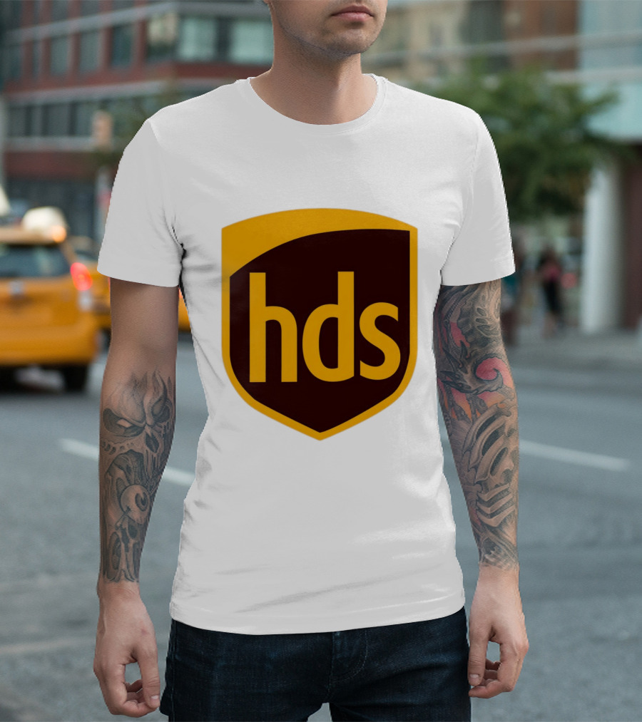 HDS Shield Emblem Brown And Yellow Branding T-Shirt