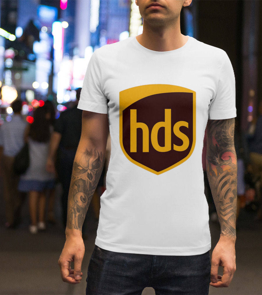 HDS Shield Emblem Brown And Yellow Branding T-Shirt