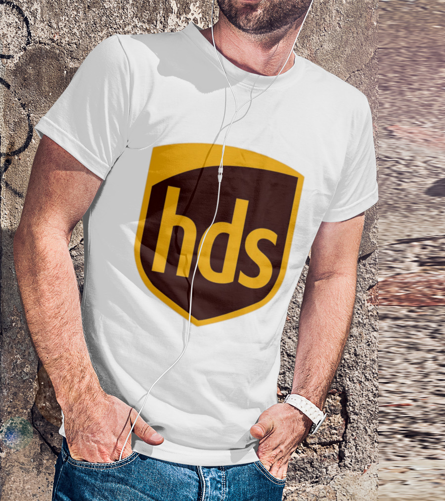 HDS Shield Emblem Brown And Yellow Branding T-Shirt