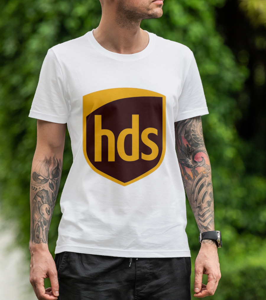 HDS Shield Emblem Brown And Yellow Branding T-Shirt