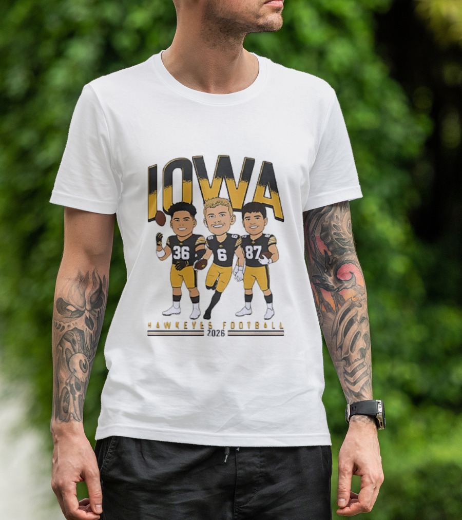 Iowa Hawkeyes Football 2026 Players 36 6 87 Team Spirit T-Shirt