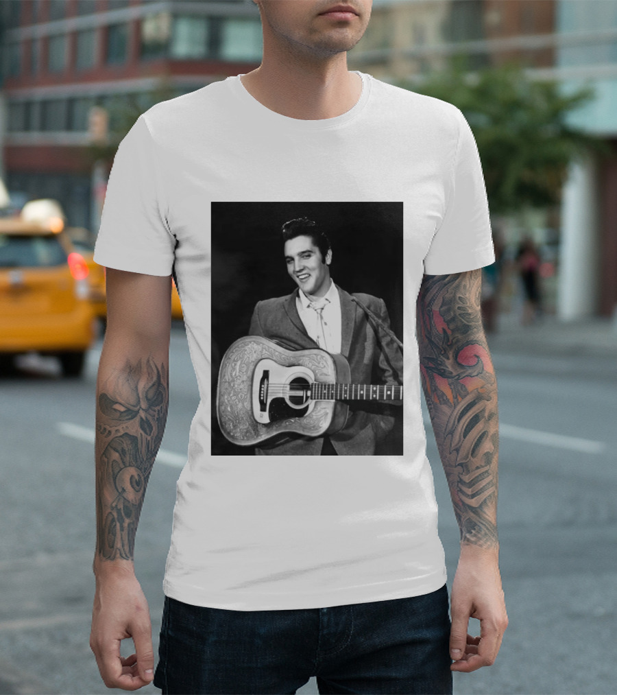 Elvis Presley Rock And Roll Iconic 1956 Style With Guitar T-Shirt