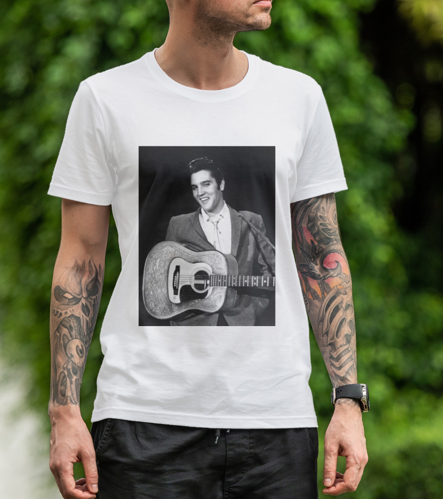 Elvis Presley Rock And Roll Iconic 1956 Style With Guitar T-Shirt