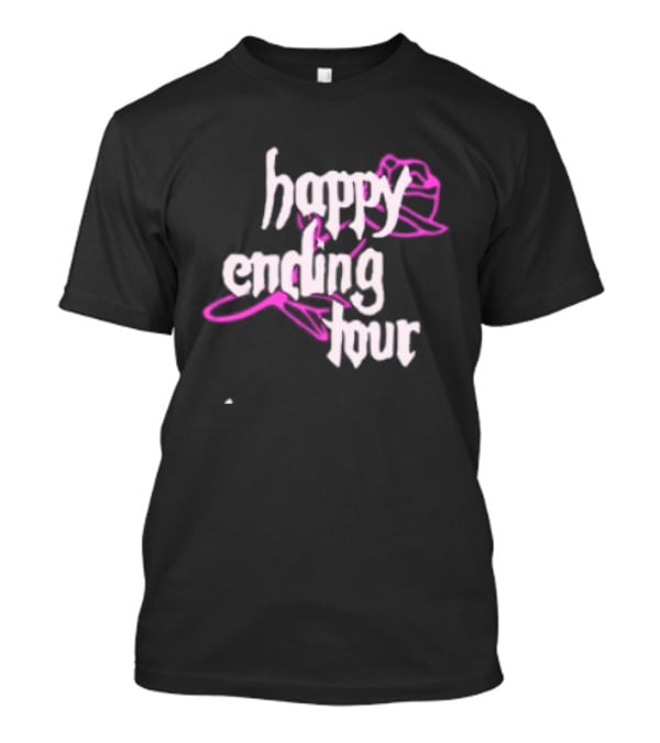 Bailey Rose Spinn Store Happy Ending Tour Trucker Hat Pink And White T-Shirt