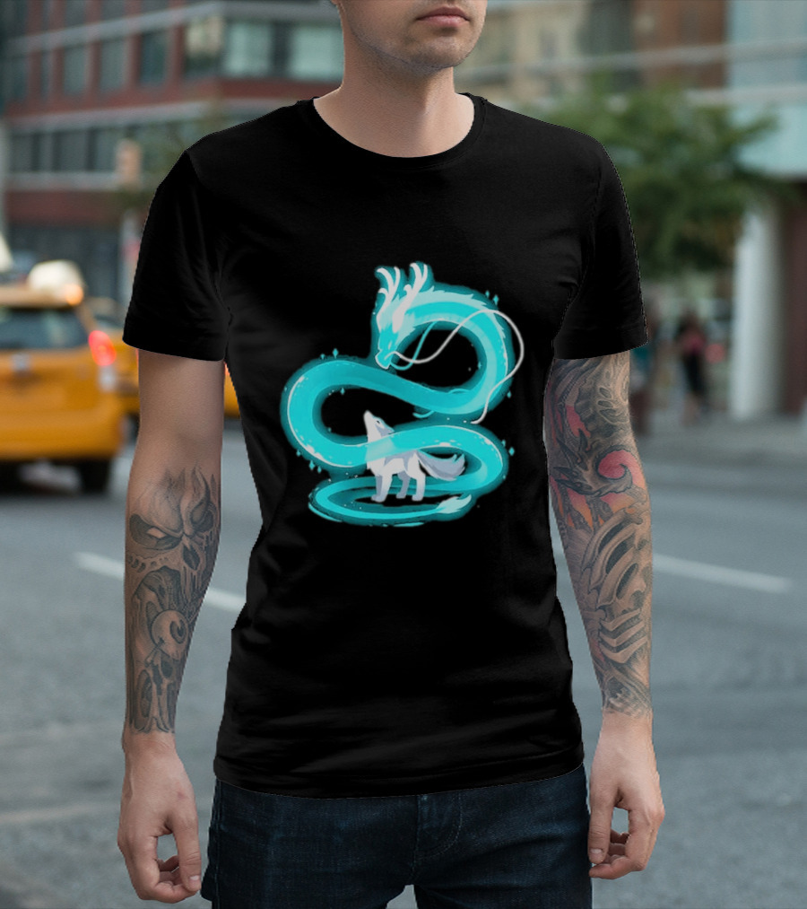 Esprit De La Lune Dragon And Wolf T-Shirt