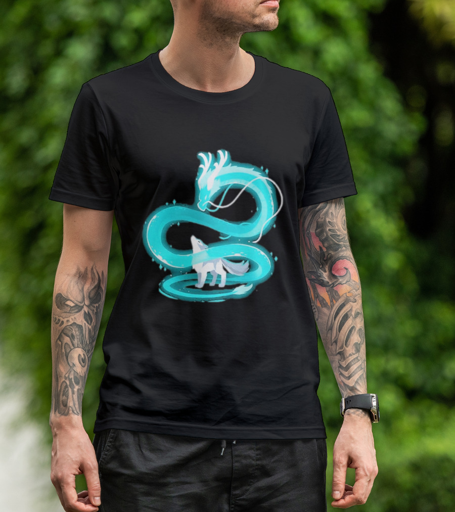 Esprit De La Lune Dragon And Wolf T-Shirt