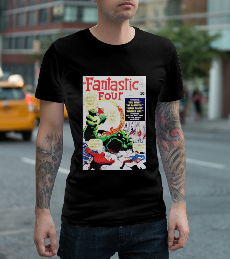 Fantastic Four #1 Nov 1961 Marvel Comics The Thing Mr. Fantastic Human Torch Invisible Girl Classic Cover T-Shirt