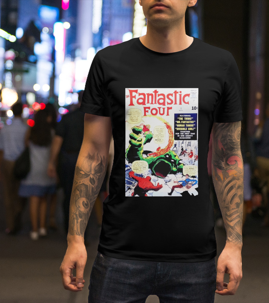 Fantastic Four #1 Nov 1961 Marvel Comics The Thing Mr. Fantastic Human Torch Invisible Girl Classic Cover T-Shirt