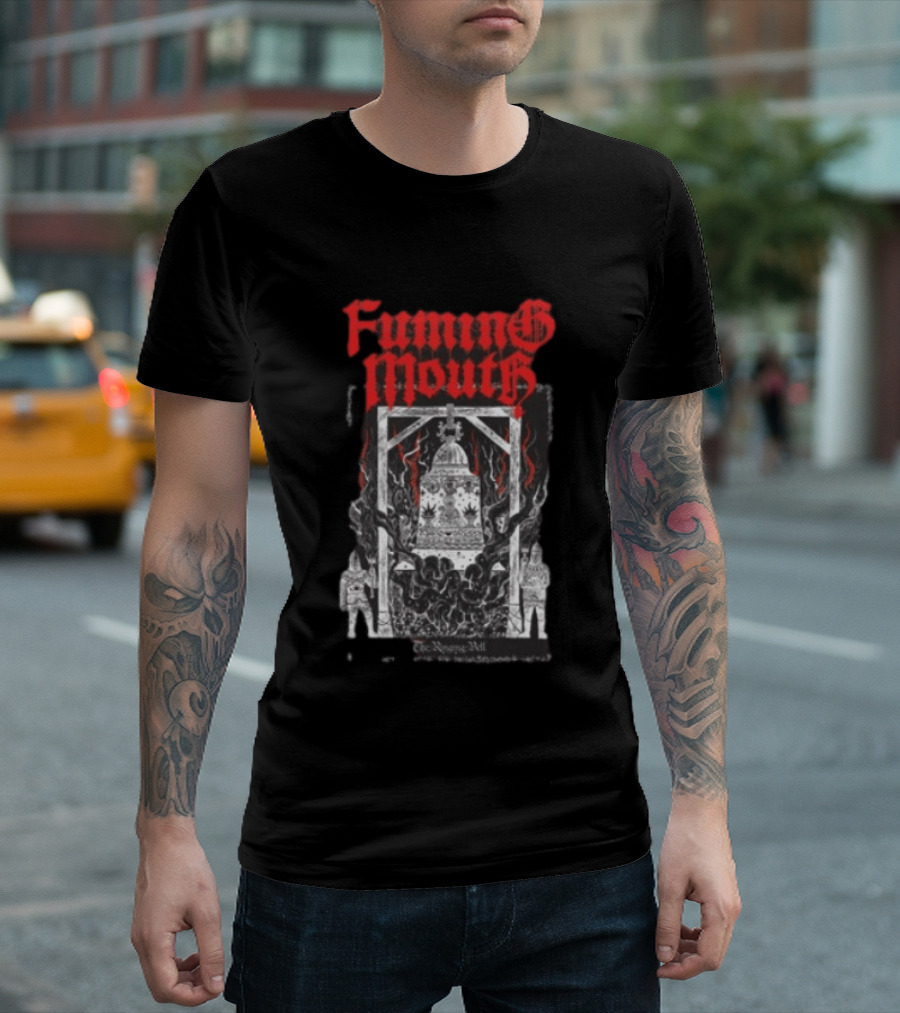 Fuming Mouth Grave Stench Bell Gothic T-Shirt
