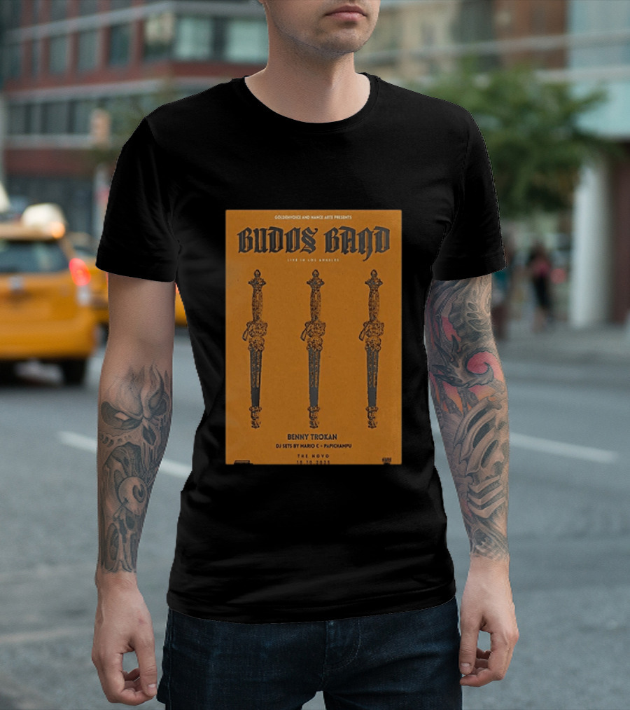 Budos Band Live Los Angeles The Novo October 10 2025 Benny Trokan Mario C Pachyman T-Shirt