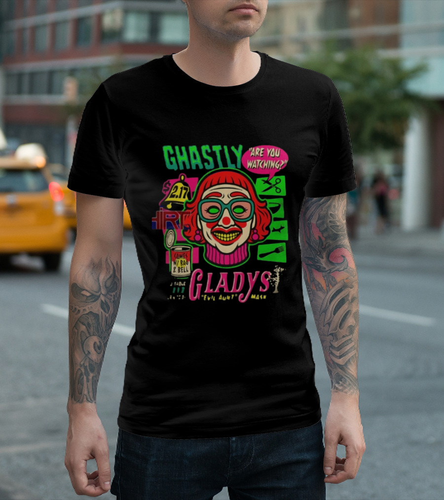 Ghastly Gladys Are You Ing Retro Clown Vintage Pop T-Shirt