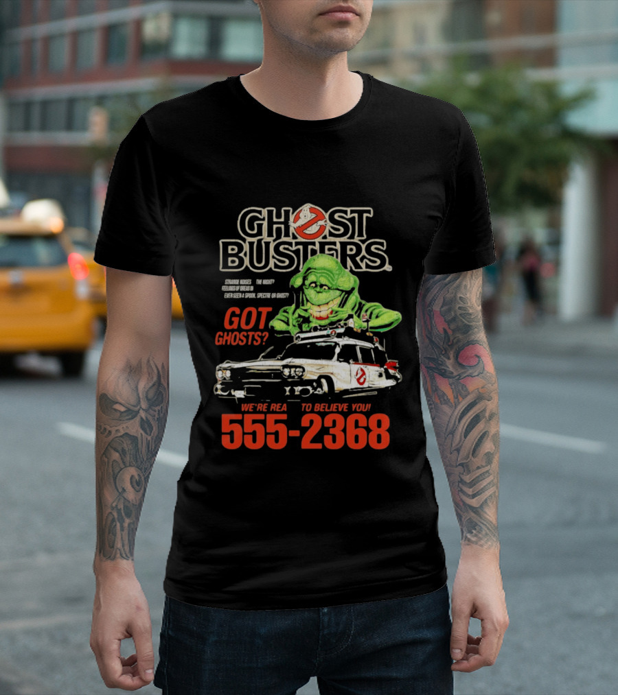 Ghostbusters Got Ghosts Ecto 1 Slimer We're Ready To Believe You 555 2368 T-Shirt