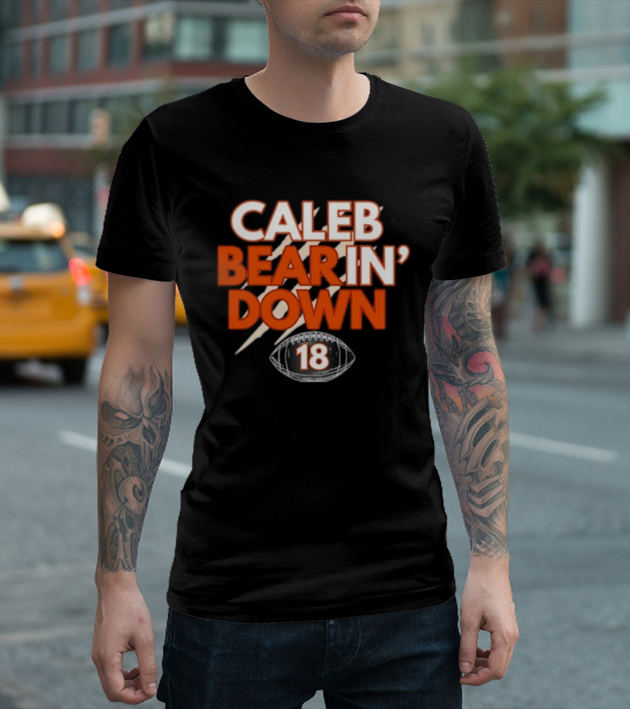 Caleb Bear In Down 18 Football Scratch Marks T-Shirt