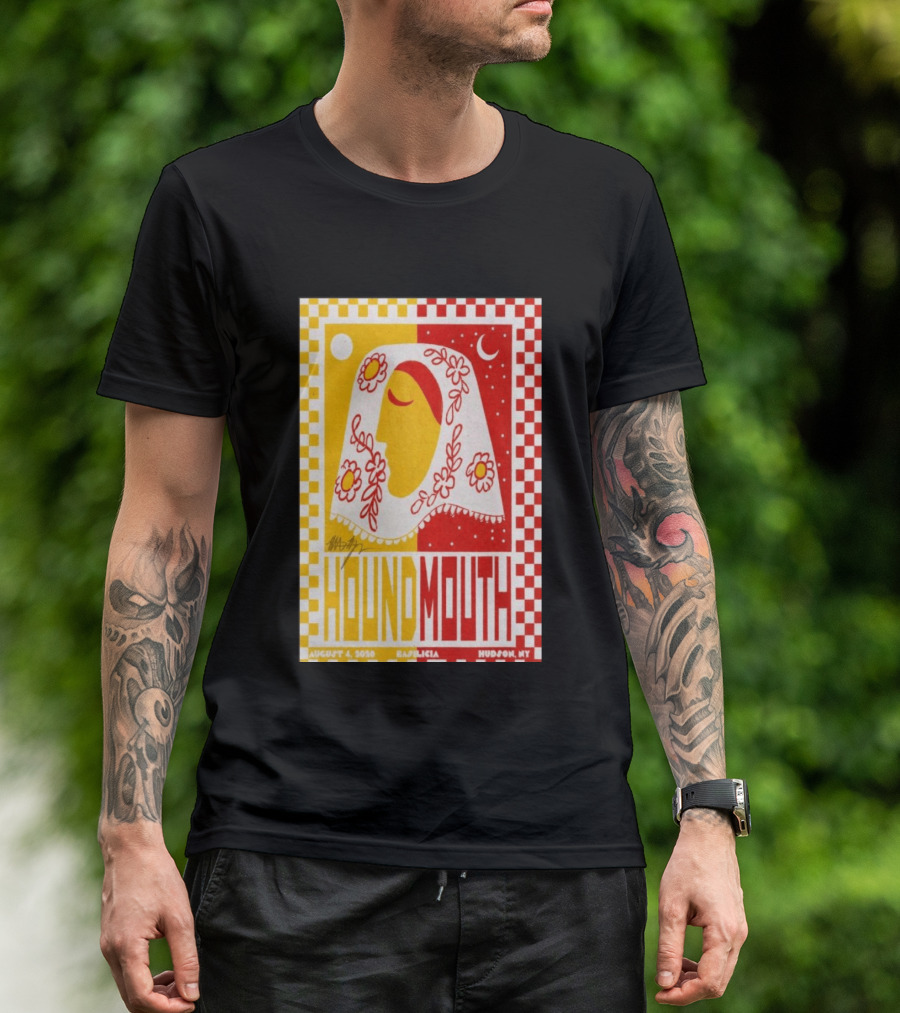 Houndmouth Concert Basilica Hudson NY August 4 2026 Moon Stars Flowers T-Shirt