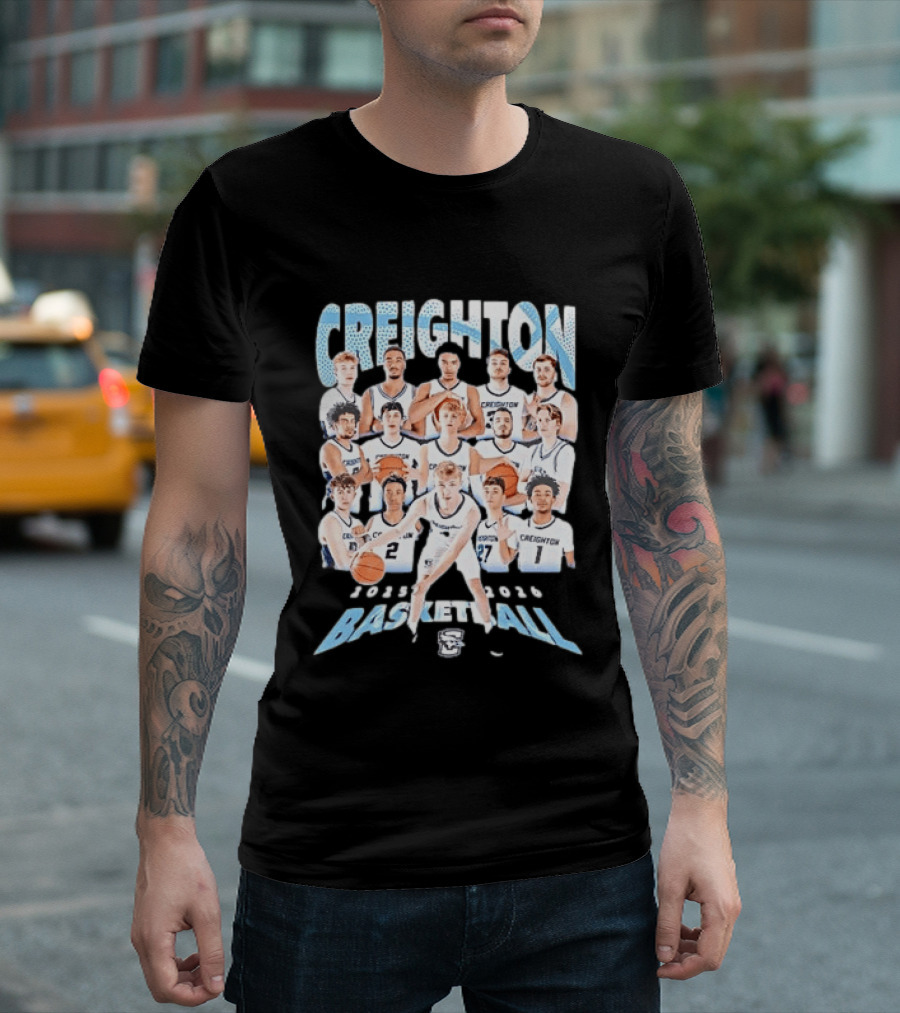 Creighton 2026 Basketball Team Players Roster T-Shirt