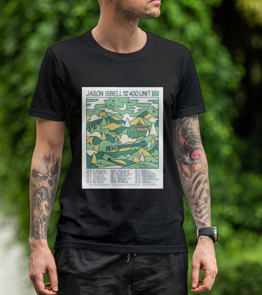 Jason Isbell And The 400 Unit Tour 2026 January 23 24 Seattle Wa Jan 26 Sacramento Ca Nostalgic 2026 Countryside Landscape T-Shirt