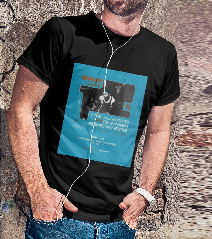 Khalid Lauv It's Always Summer Somewhere US Tour 2026 May 18 Red Rocks Amphitheatre Morrison CO Live Nation T-Shirt