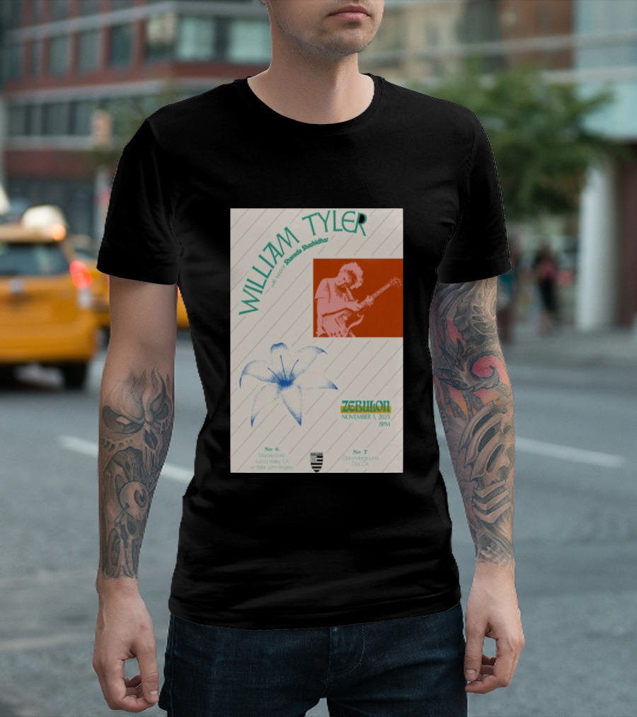 William Tyler Shazhad Shashidhar Zebulon California Concert November 5 6 7 2025 Mohave Gold Ojai Underground T-Shirt