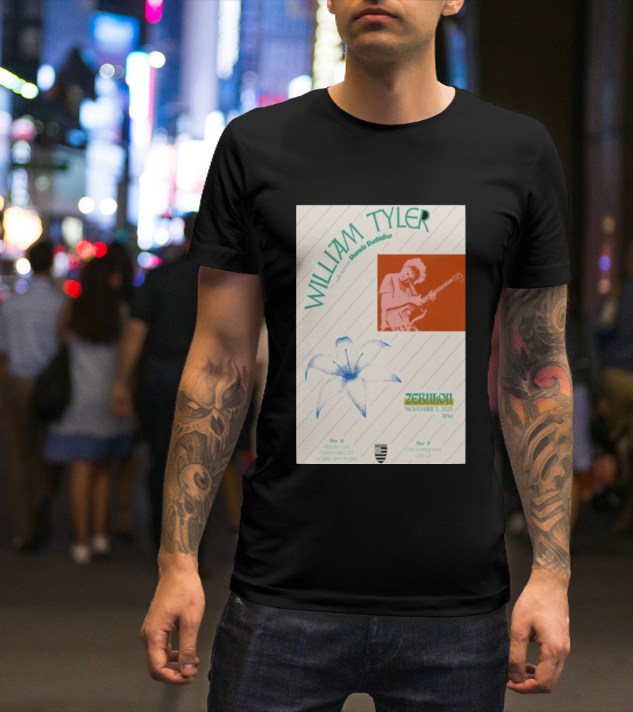 William Tyler Shazhad Shashidhar Zebulon California Concert November 5 6 7 2025 Mohave Gold Ojai Underground T-Shirt