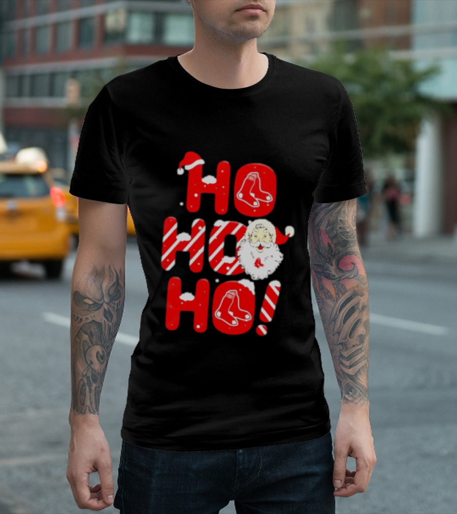 Boston Red Sox Santa Claus Ho Ho Ho Merry Christmas T-Shirt
