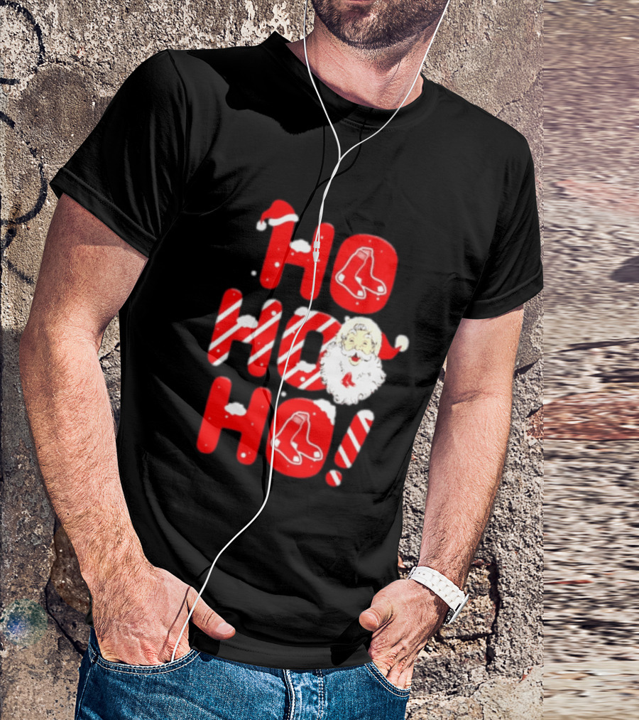Boston Red Sox Santa Claus Ho Ho Ho Merry Christmas T-Shirt