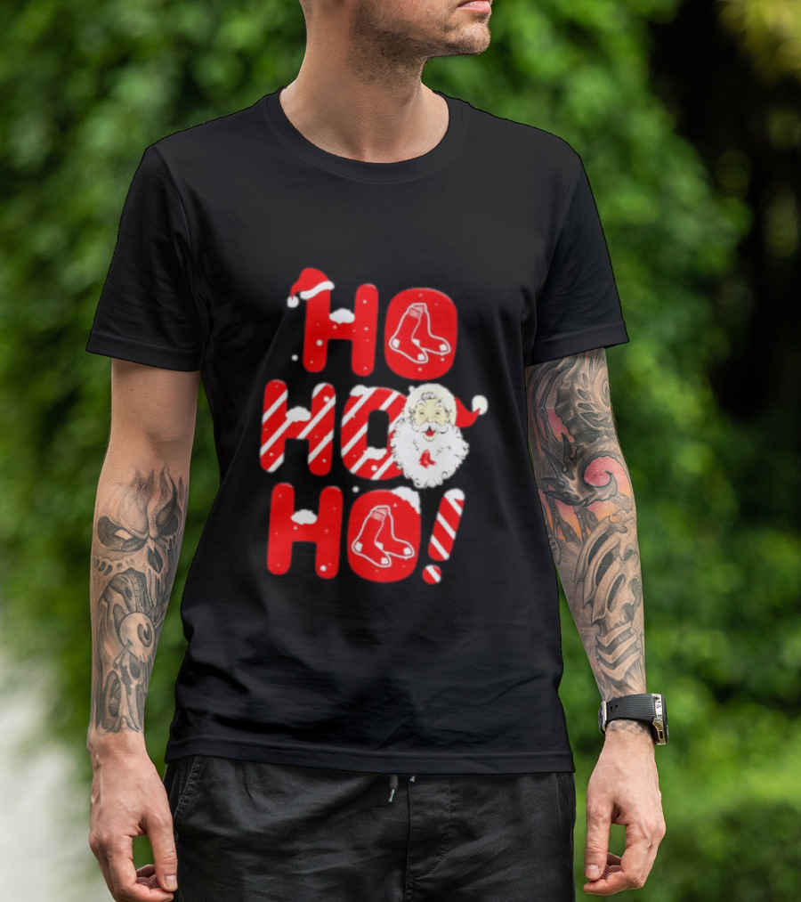 Boston Red Sox Santa Claus Ho Ho Ho Merry Christmas T-Shirt