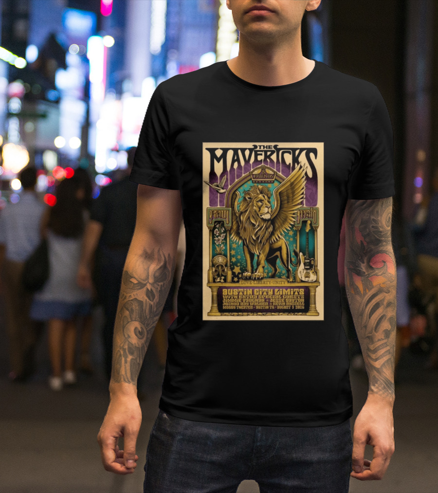 The Mavericks Austin City Limits Tour August 7 2026 Moody Theater Texas Music Concert T-Shirt