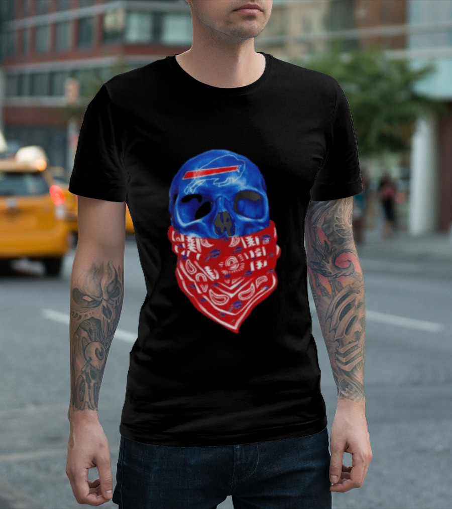 Outlaw Skull Gang Buffalo Bills Bandana Face Covering Trend T-Shirt