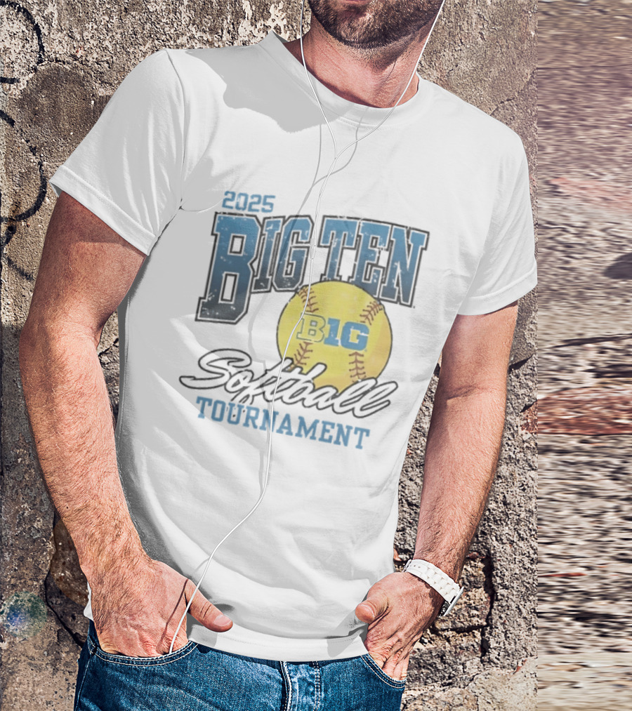 2025 Big Ten Softball Tournament B1G Yellow Softball T-Shirt