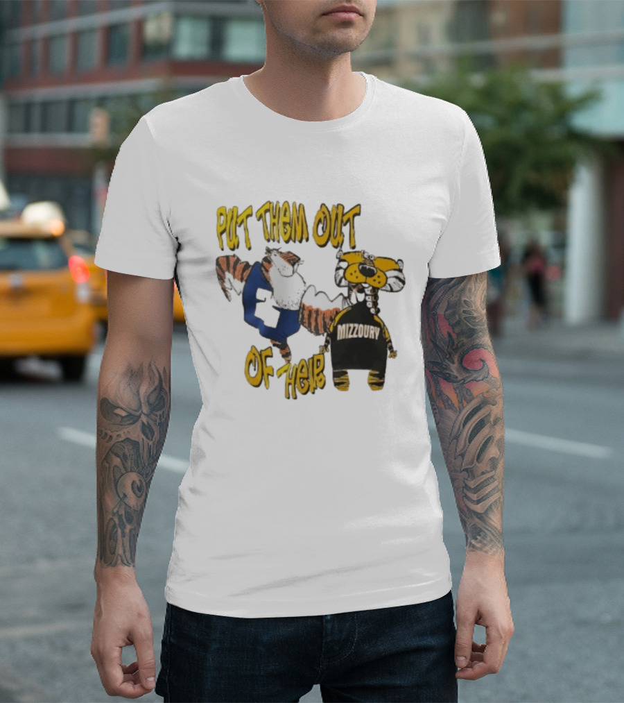 Put Them Out Of Their Mizzoury Auburn Tigers Missouri Tigers T-Shirt