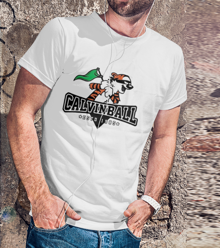 Calvinball Estd 1985 Cartoon Character Playing Sports With Green Flag T-Shirt