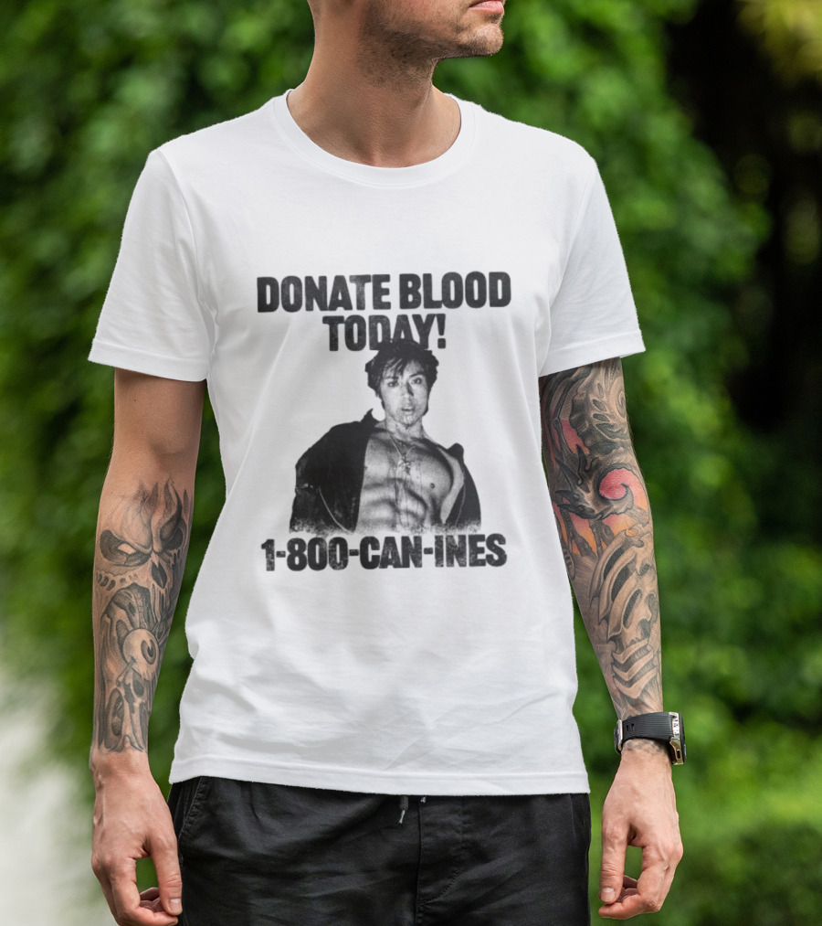 Mad Tsai Store Donate Blood Today 1 800 Can Ines White T-Shirt