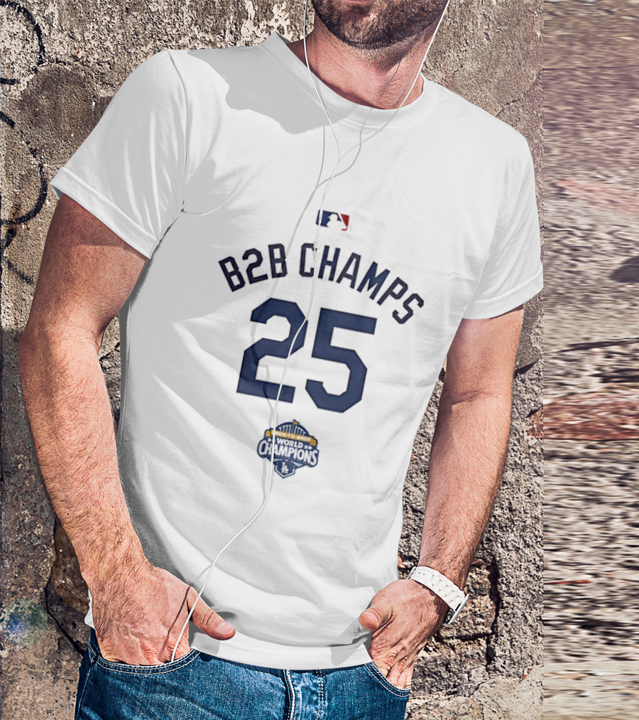 Los Angeles Dodgers B2B Champions 25 Baseball Pride T-Shirt