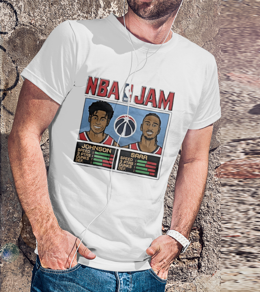 NBA Jam Wizards Johnson Alex Sarr Players Speed Points Dunks Defense T-Shirt