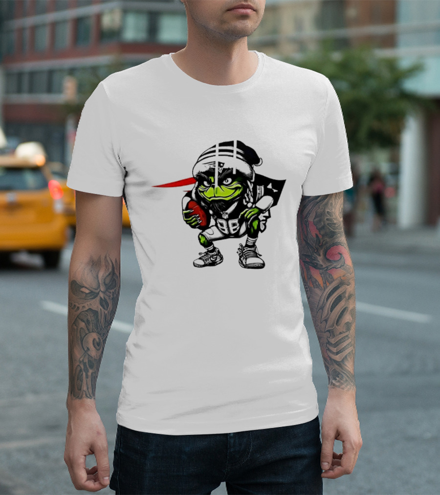 New England Patriots Grinch Christmas Football Collaboration T-Shirt
