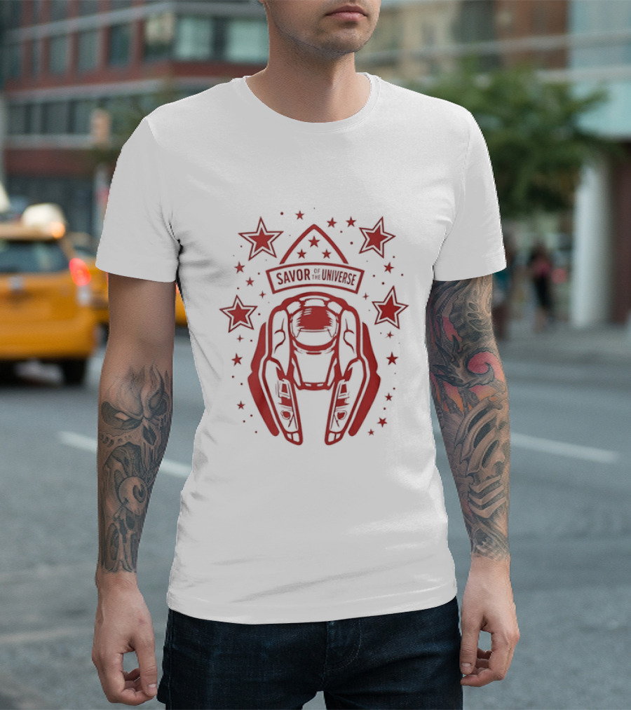 Savor Space Helmet Astronaut Starry Universe Adventure T-Shirt