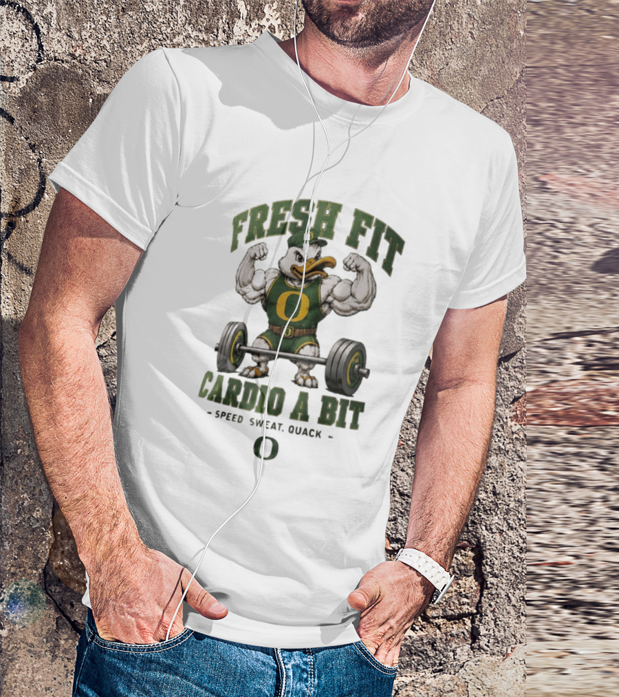Oregon Ducks Fresh Fit Muscle Mascot Cardio Speed Sweat Quack T-Shirt